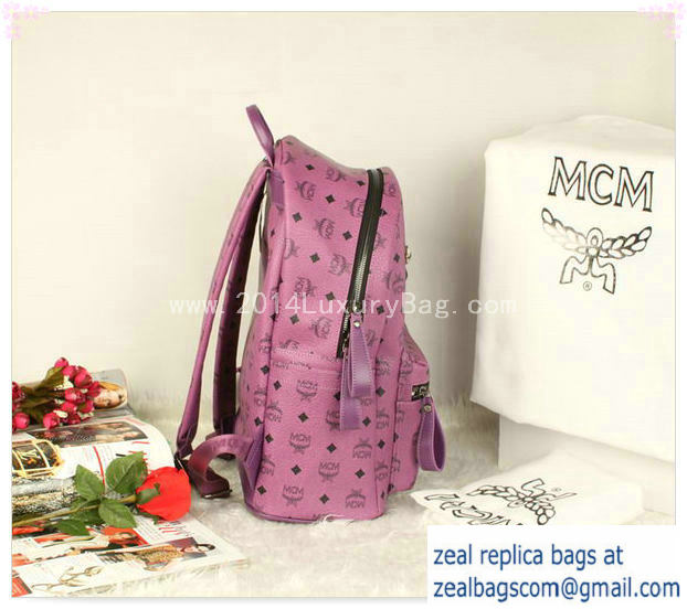 High Quality Replica MCM Stark Backpack Jumbo in Calf Leather 8006 Purple - Click Image to Close